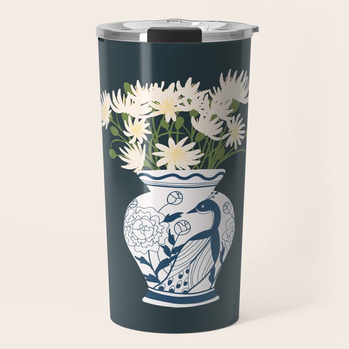 Vase no. 6 with Peacock  Travel Mug Gallery Image 1