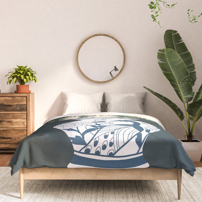 Vase no. 6 with Peacock  Comforter Gallery Image 3