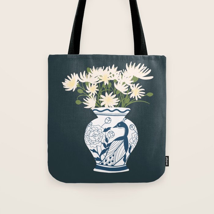 Vase no. 6 with Peacock  Tote Bag Gallery Image 1