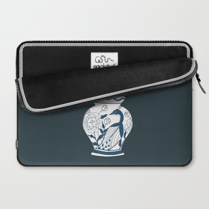 Vase no. 6 with Peacock  Laptop Sleeve Gallery Image 2