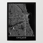 Chicago Black Map Poster Gallery Image 4