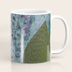 Garden Lilac Flower Painting in Teal & Pink Coffee Mug Gallery Image 1