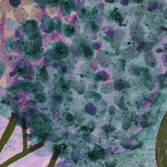 Garden Lilac Flower Painting in Teal & Pink Coffee Mug Gallery Image 2