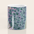 Garden Lilac Flower Painting in Teal & Pink Coffee Mug Gallery Image 4