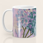 Garden Lilac Flower Painting in Teal & Pink Coffee Mug Gallery Image 3