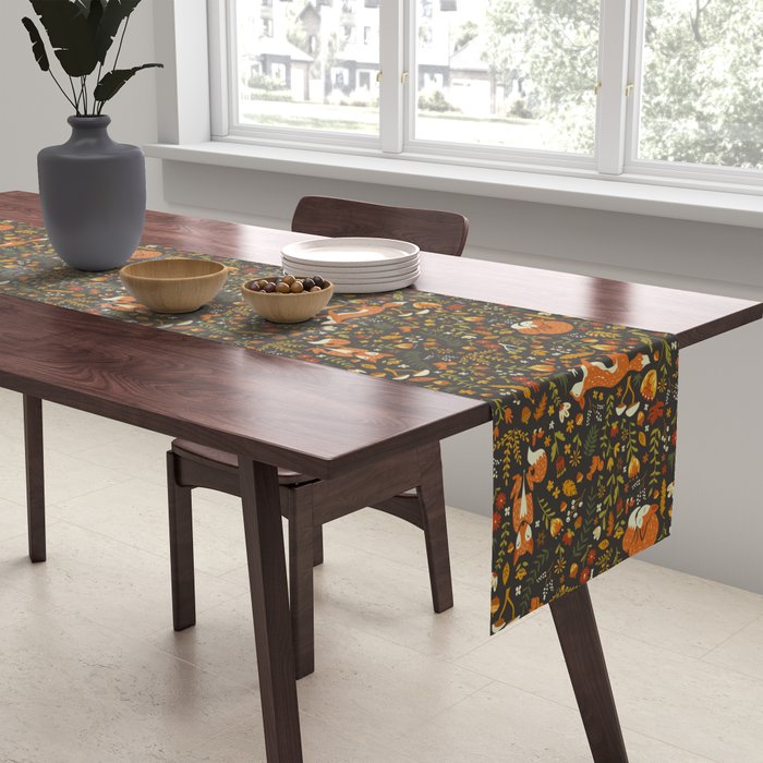 Fox in an Autumn Garden Table Runner Gallery Image 2