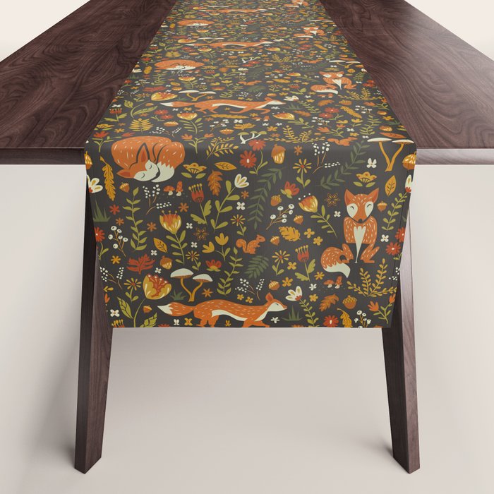 Fox in an Autumn Garden Table Runner Gallery Image 1