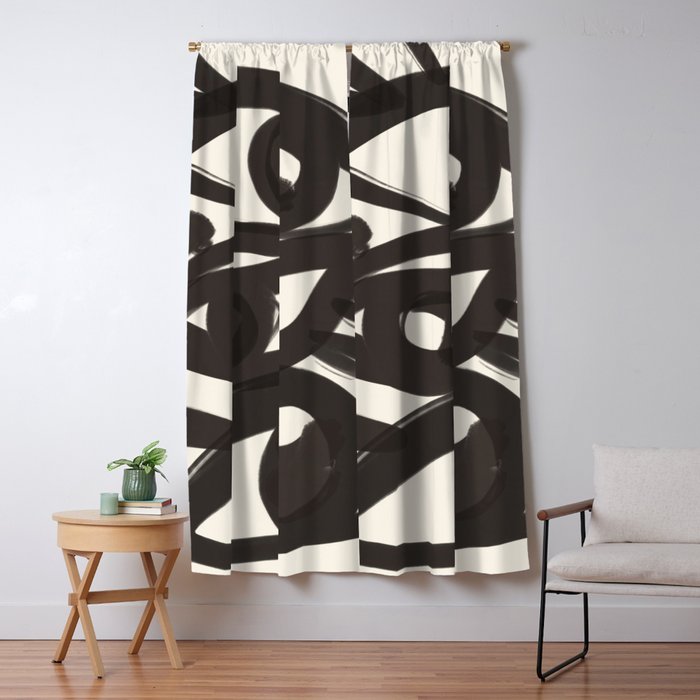 Abstract line art eyes 3 Window Curtain Gallery Image 1