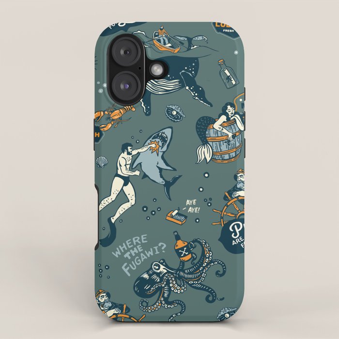 Vintage Ocean Pattern iPhone Case Gallery Image 1