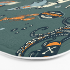 Vintage Ocean Pattern Bath Mat Gallery Image 3