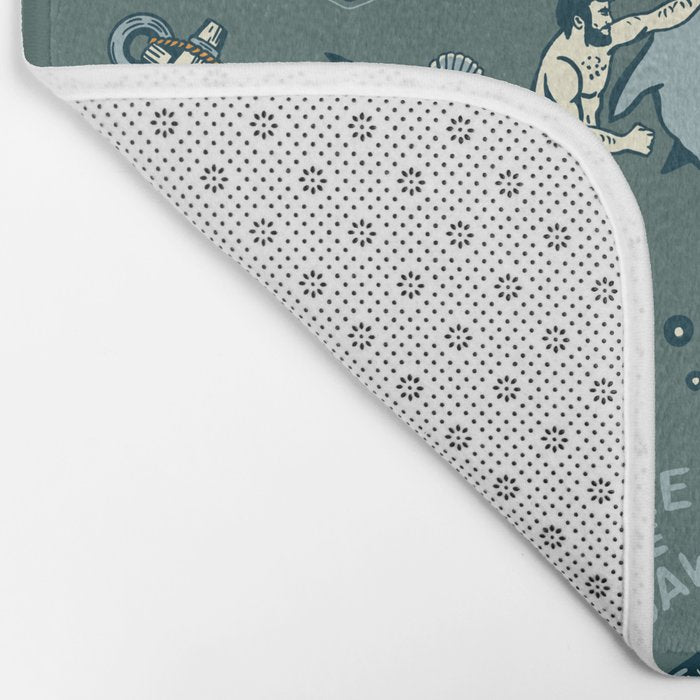 Vintage Ocean Pattern Bath Mat Gallery Image 2