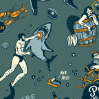 Vintage Ocean Pattern Coffee Mug Gallery Image 2