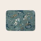 Vintage Ocean Pattern Bath Mat Gallery Image 1