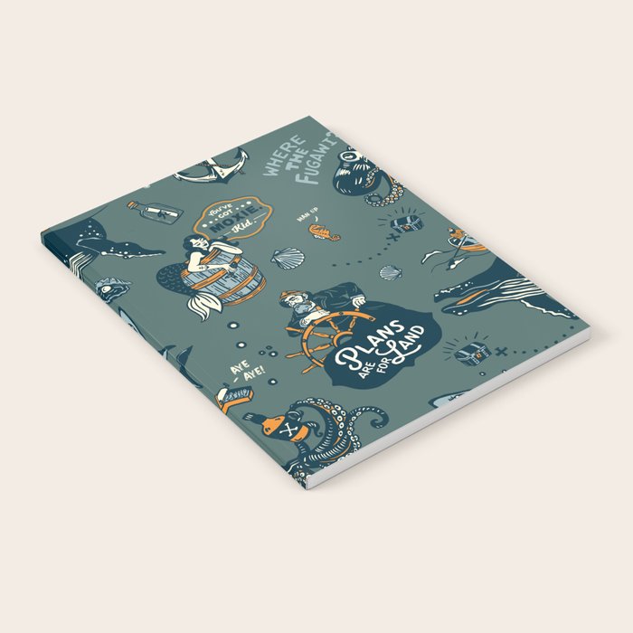 Vintage Ocean Pattern Notebook Gallery Image 2