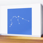 Aquarius Zodiac Star Constellation Line Art Bright Blue Wall Mural Gallery Image 2