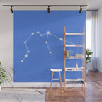 Aquarius Zodiac Star Constellation Line Art Bright Blue Wall Mural Gallery Image 1