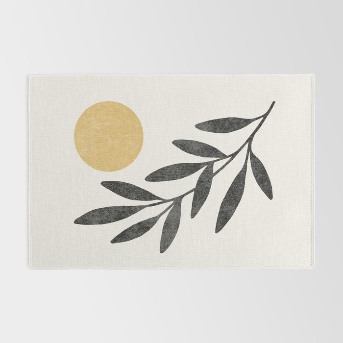 Leaf Sun 1 - Gold Black Rug Gallery Image 2