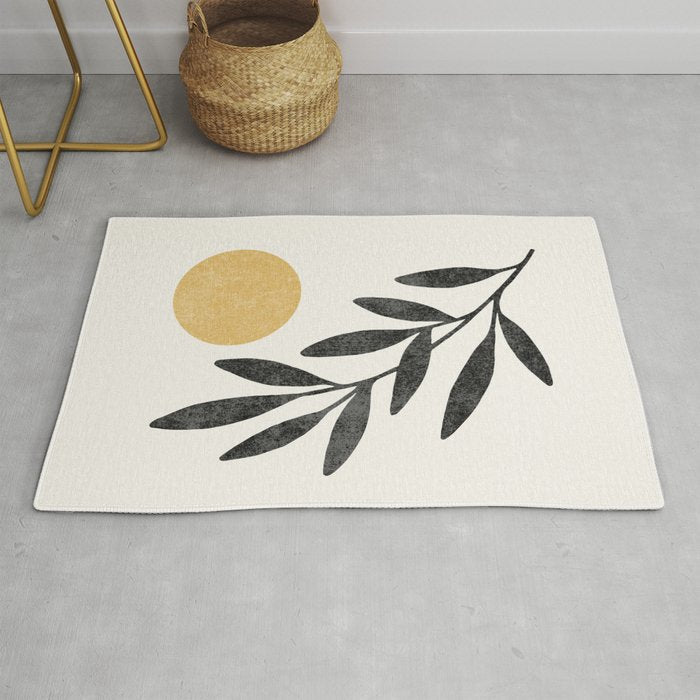 Leaf Sun 1 - Gold Black Rug Gallery Image 1