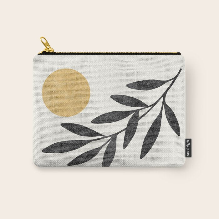 Leaf Sun 1 - Gold Black Carry All Pouch Gallery Image 1