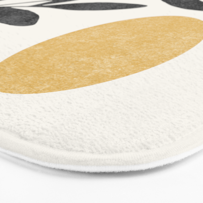 Leaf Sun 1 - Gold Black Bath Mat Gallery Image 3