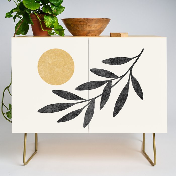 Leaf Sun 1 - Gold Black Credenza Gallery Image 1