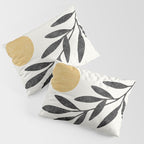Leaf Sun 1 - Gold Black Pillow Sham Gallery Image 3