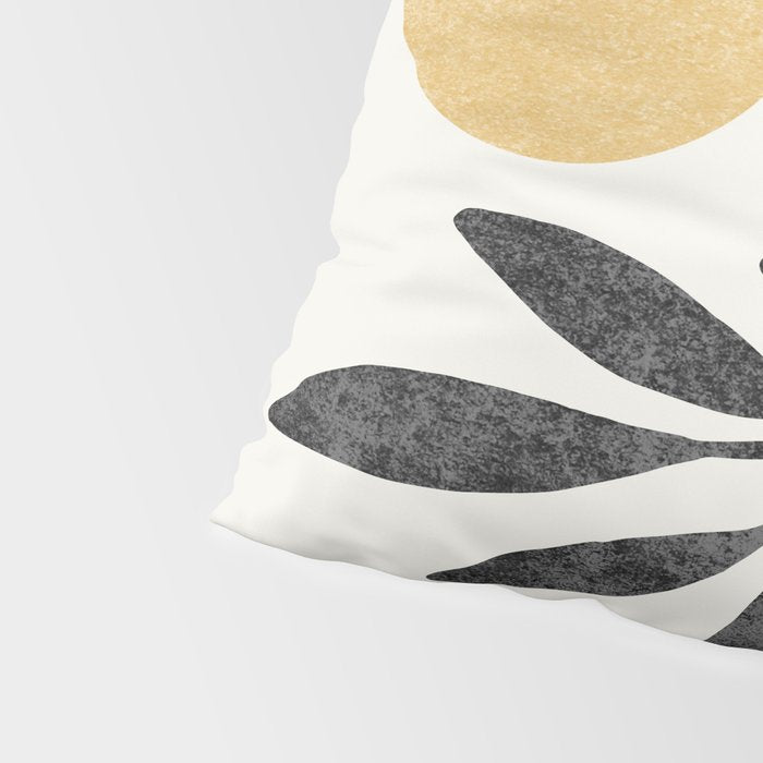 Leaf Sun 1 - Gold Black Pillow Sham Gallery Image 4