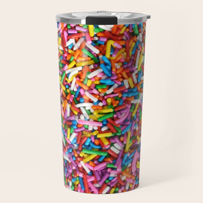 Rainbow Sprinkles Sweet Candy Colorful Travel Mug Gallery Image 1