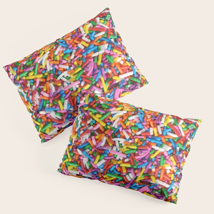 Rainbow Sprinkles Sweet Candy Colorful Pillow Sham Gallery Image 1