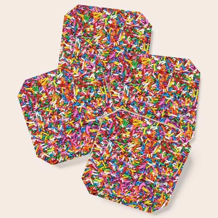 Rainbow Sprinkles Sweet Candy Colorful Coaster Gallery Image 1