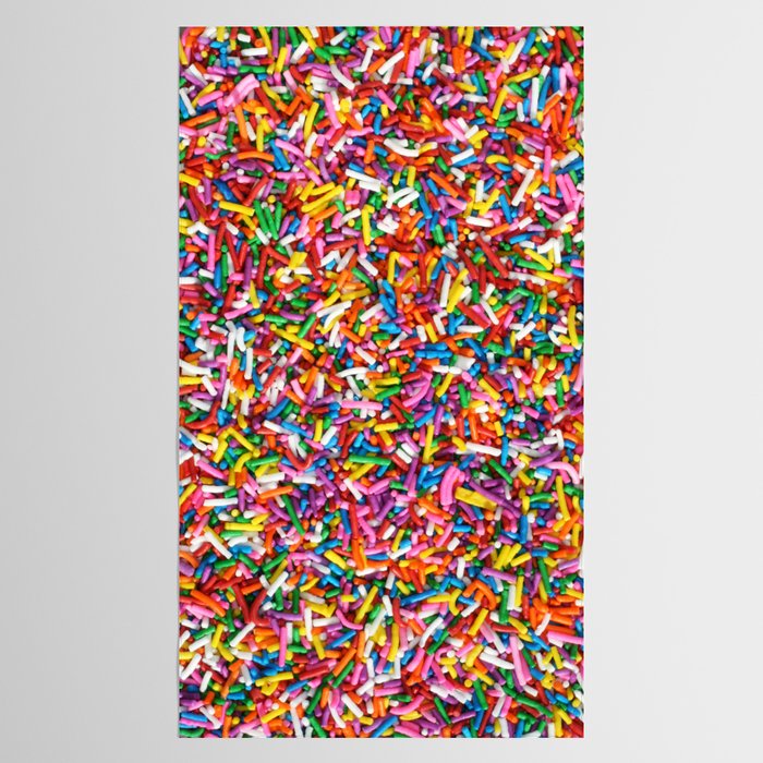 Rainbow Sprinkles Sweet Candy Colorful Tablecloth Gallery Image 2