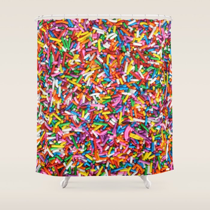 Rainbow Sprinkles Sweet Candy Colorful Shower Curtain Gallery Image 1