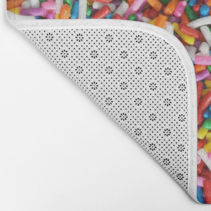 Rainbow Sprinkles Sweet Candy Colorful Bath Mat Gallery Image 2