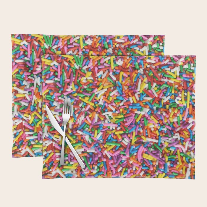 Rainbow Sprinkles Sweet Candy Colorful Placemat Gallery Image 1