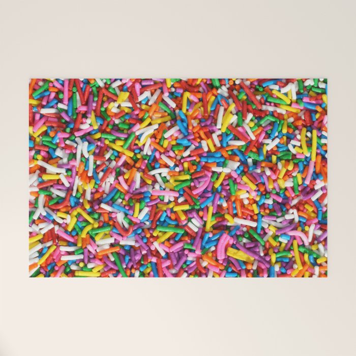 Rainbow Sprinkles Sweet Candy Colorful Welcome Mat Gallery Image 1