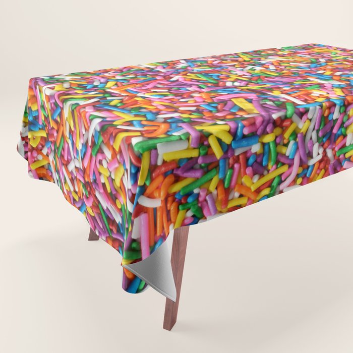 Rainbow Sprinkles Sweet Candy Colorful Tablecloth Gallery Image 1