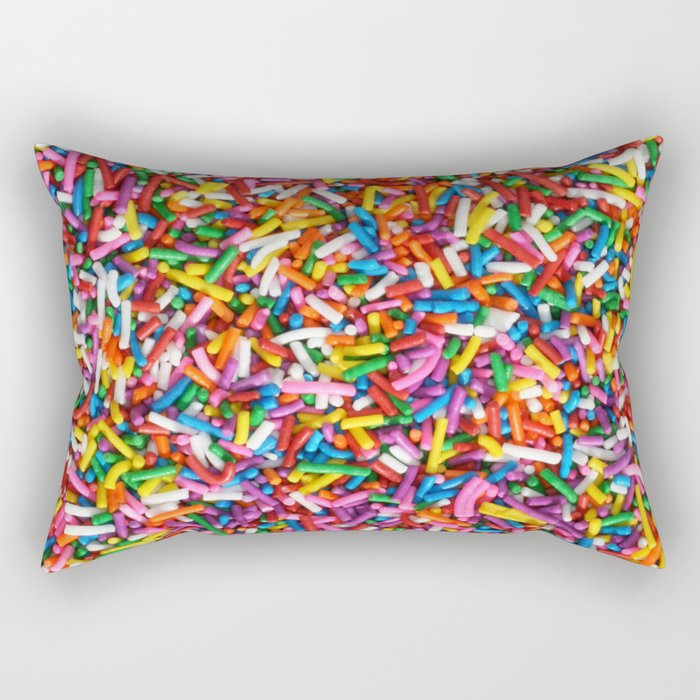 Rainbow Sprinkles Sweet Candy Colorful Rectangular Pillow Gallery Image 2