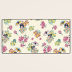Pastel pink oriental pattern Desk Mat Gallery Image 3