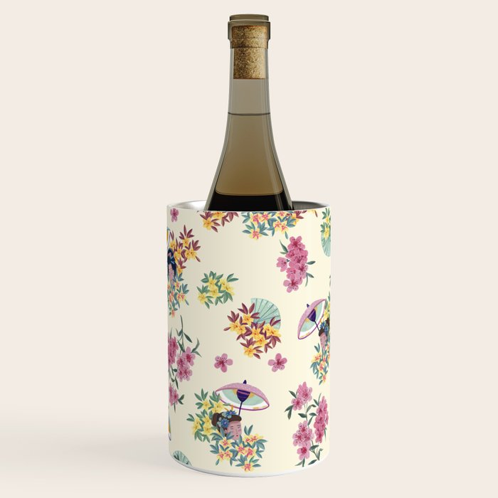 Pastel pink oriental pattern Wine Chiller Gallery Image 1