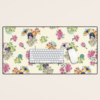 Pastel pink oriental pattern Desk Mat Gallery Image 1