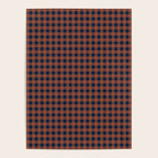 Gingham Check Dark Plaid Pattern in Navy Blue and Burnt Orange Poster Gallery Image 4