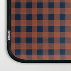 Gingham Check Dark Plaid Pattern in Navy Blue and Burnt Orange Laptop Sleeve Gallery Image 3