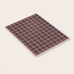 Gingham Check Dark Plaid Pattern in Navy Blue and Burnt Orange Notebook Gallery Image 3