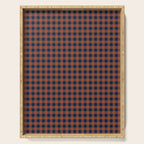 Gingham Check Dark Plaid Pattern in Navy Blue and Burnt Orange Serving Tray Gallery Image 1