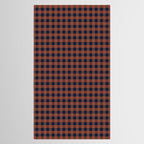 Gingham Check Dark Plaid Pattern in Navy Blue and Burnt Orange Tablecloth Gallery Image 2