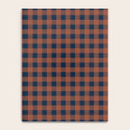 Gingham Check Dark Plaid Pattern in Navy Blue and Burnt Orange Notebook Gallery Image 4
