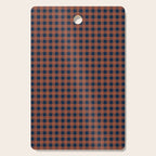 Gingham Check Dark Plaid Pattern in Navy Blue and Burnt Orange Cutting Board Gallery Image 1
