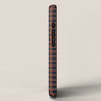 Gingham Check Dark Plaid Pattern in Navy Blue and Burnt Orange iPhone Case Gallery Image 2