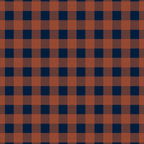Gingham Check Dark Plaid Pattern in Navy Blue and Burnt Orange Coffee Mug Gallery Image 2