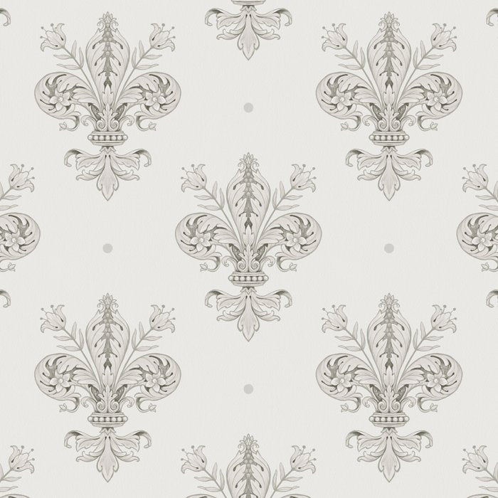Fleur De Lis In Cool Neutral Grey Coffee Mug Gallery Image 2